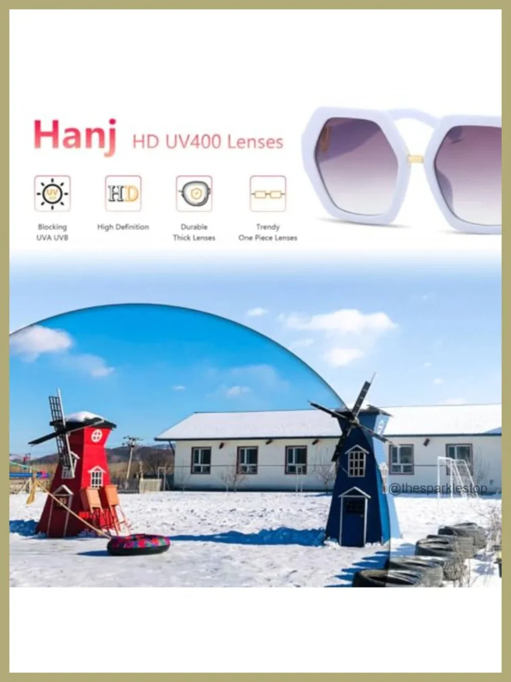 Vintage Hexagonal Sunglasses Women Oversized Retro Square Shades UV400